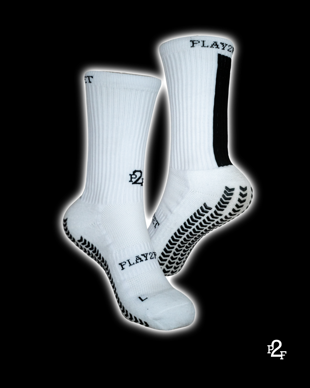 P2F Grip Socks - (2 pack) (BLK / RED)