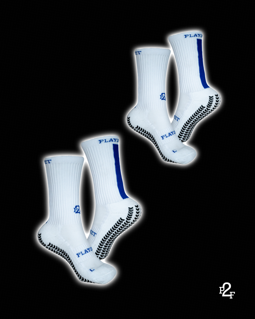 P2F Grip Socks - BLUE / BLUE (2 pack)